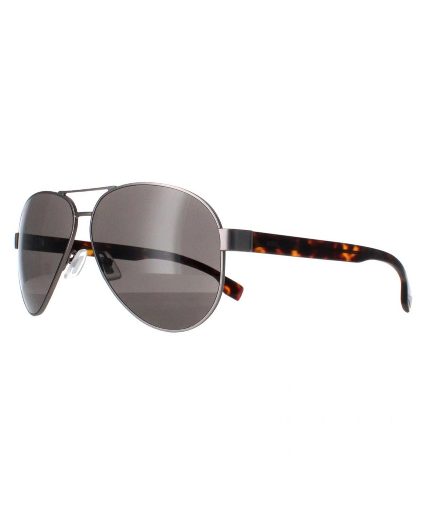 Hugo Boss Aviator Mens Matte Ruthenium Grey Brown 1560/O/S Metal - One Size